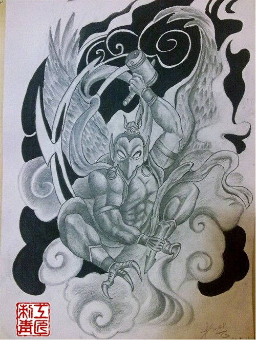 苍龙风神雷神纹身内容图片分享