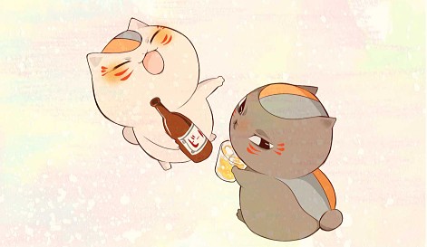 超萌卡通手绘猫咪,q版 萌图 插画 动  猫